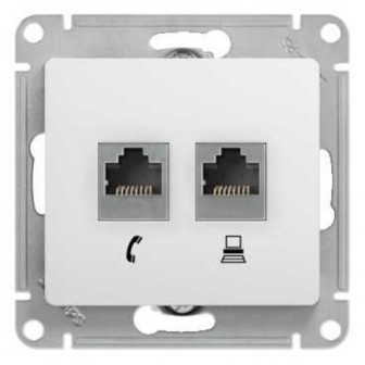 

Розетка Schneider Electric GSL000185 2-я RJ11+RJ45, кат.5E, GSL000185