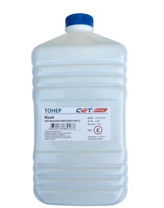 

Тонер CET CET8524C500 HT8-C голубой бутылка 500гр. для принтера RICOH MPC2011/C2004/C2504/C3003/C307, IMC3000, CET8524C500