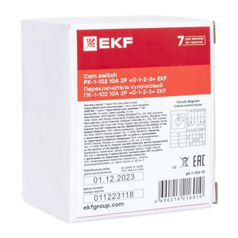 фото Переключатель кулачковый  EKF pk-1-102-10 в Самаре
