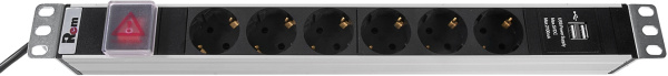 фото Блок розеток 19", 6 розеток ЦМО R-16-6S-V-U-440-3 в Уфе
