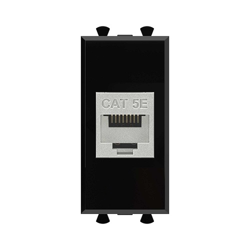 

Розетка компьютерная DKC 4402761 RJ-45 без шторки модульная, кат.5е экранированная, "Черный квадрат", 1 модуль, "Avanti", 4402761