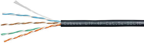 фото Кабель витая пара U/UTP 5e кат. 4 пары Cabeus UTP-4P-Cat.5e-SOLID-OUT-PE-UV-100 в Омске