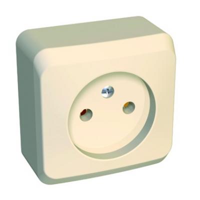 

Розетка Schneider Electric PA16-001K Этюд 1-ая, без заземления, без шторок, наружная, 16 А, 250 В, 3680 Вт, IP20, в сборе (кремовая), PA16-001K