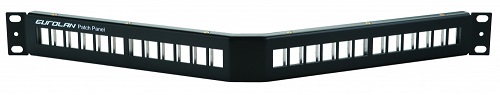 

Патч-панель Eurolan 27A-00-24BL наборная экранированная угловая 19", 1U, 24 порта, прямые FTP Keystone, 27A-00-24BL