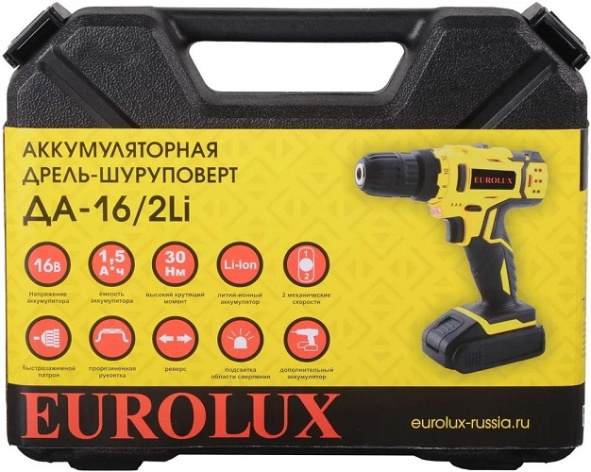 фото Дрель - шуруповерт Eurolux ДА-16/2Li в Челябинске