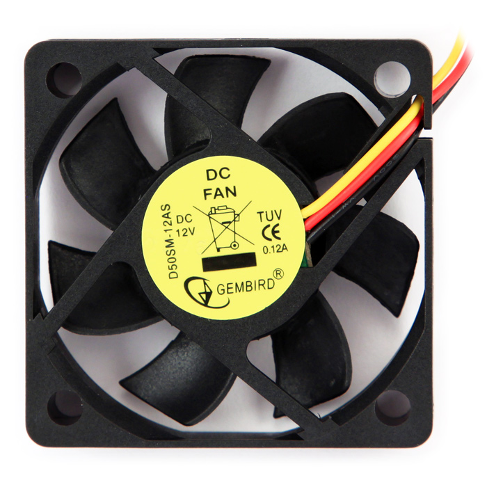 

Вентилятор для корпуса Gembird D50SM-12AS для СБ, 50*50*10, 12V, L=250мм пр-д питания, D50SM-12AS