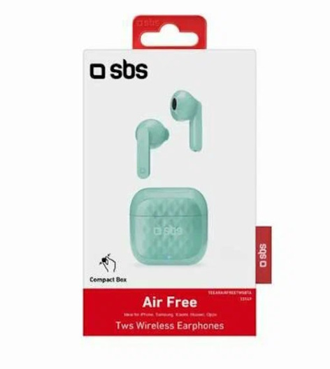 фото Наушники TWS SBS Air Free, Bluetooth, Вкладыши, Морская волна, [TEEARAIRFREETWSBTA]