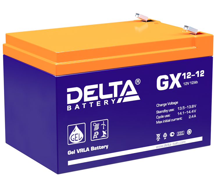 

Батарея Delta GX 12-12 12В, 12Ач, 151х98х101мм, GX 12-12