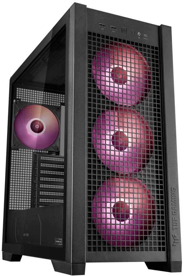 

Корпус eATX ASUS TUF GAMING GT302 TG ARGB BLACK 90DC00I0-B19000 без БП, боковая панель из закалённого стекла, 2*USB 3.2, USB Type-C, TUF GAMING GT302 TG ARGB BLACK