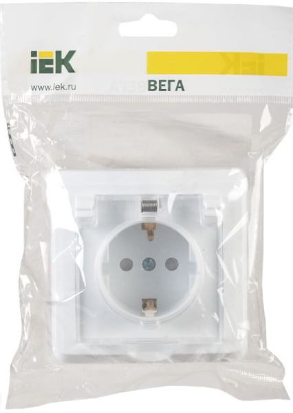 фото Розетка с заземлением с крышкой IEK ERV16-K01-16-DM в Красноярске