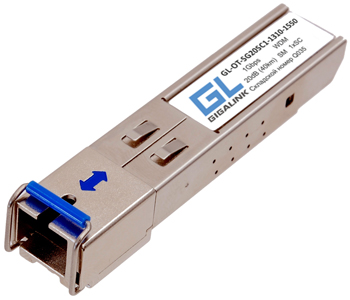 

Модуль SFP GIGALINK GL-OT-SG20SC1-1550-1310 WDM, 1Гбит/c, одно волокно SM, SC, Tx:1550/Rx:1310 нм, 20дБ (до 40 км) (GL-31R), GL-OT-SG20SC1-1550-1310