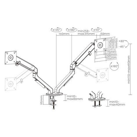 фото Кронштейн настольный Ultramounts UM735SIL в Екатеринбурге