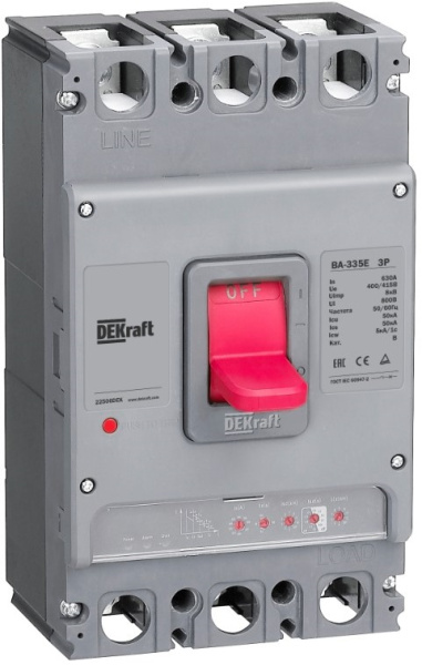 Изображение товара Автоматический выключатель DEKraft 22505DEK ВА-335Е 4П 160-400A литой корпус