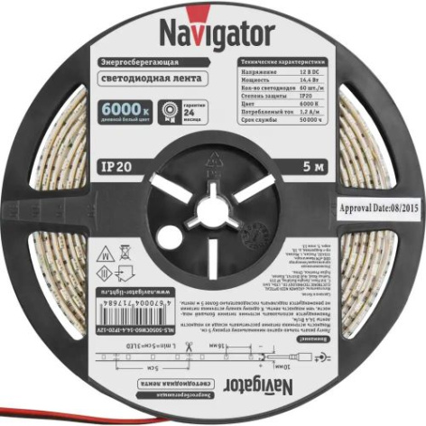 фото Лента светодиодная  Navigator NLS-5050СW60-14.4-IP20-12V в Уфе