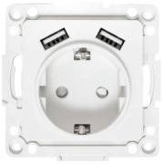 фото Розетка с заземлением с 2 USB EKF EYR16-2USB-typeA