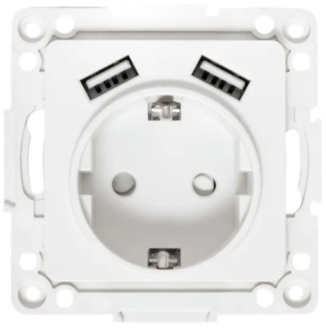 фото Розетка с заземлением с 2 USB  EKF EYR16-2USB-typeA в Челябинске