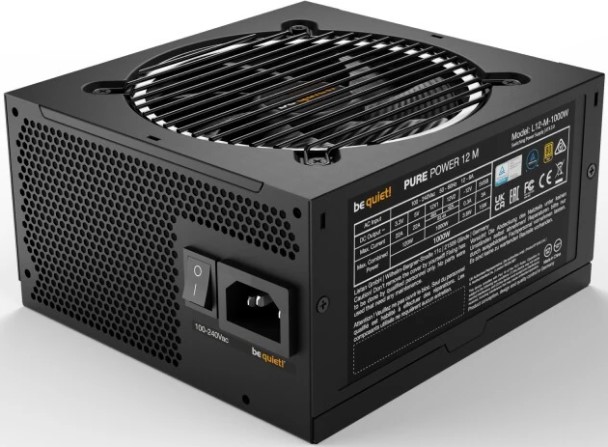 

Блок питания ATX Be quiet! PURE POWER 12 M BN727 1000W, 80+ Gold, 12VHPWR, full modular, PURE POWER 12 M