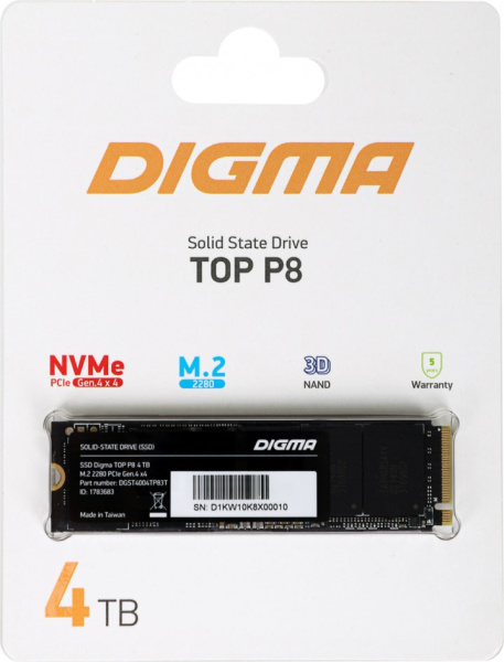 фото Накопитель SSD M.2 2280 Digma DGST4004TP83T в Екатеринбурге 4000 ГБ