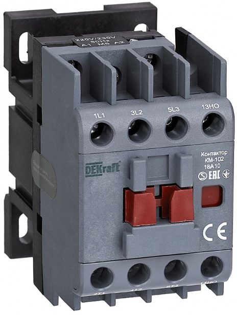 

Контактор DEKraft 22083DEK 18А 36В АС3 АС4 1НО КМ-102, 22083DEK