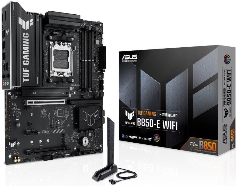 

Материнская плата ATX ASUS TUF GAMING B850-E WIFI 90MB1L20-M0EAY0 (AM5, AMD B850, 4*DDR5, 3*PCIe, 4*SATA, 3*M.2, WiFi, BT, 5*USB 2.0, USB 3.2, HDMI, D, TUF GAMING B850-E WIFI