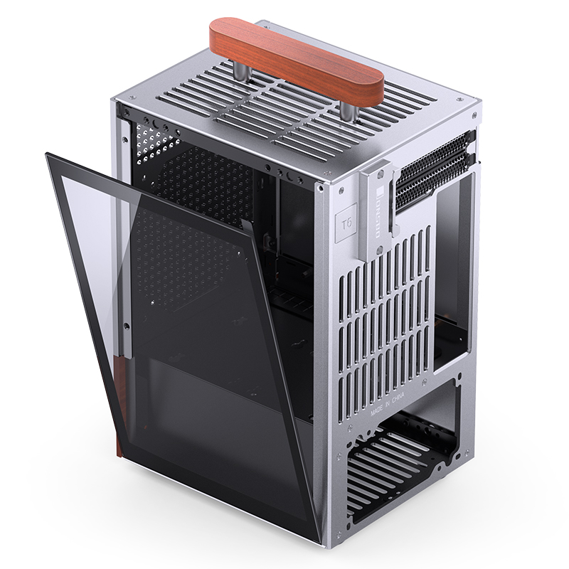 

Корпус mini-ITX JONSBO T6 Silver серебристый, без БП, боковая панель из закаленного стекла, USB 3.0, USB Type-C, audio, T6 Silver