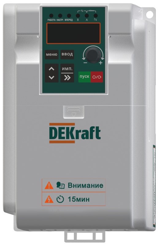 

Преобразователь частоты DEKraft DEKV060G2R2P3R7T4B DEKV060-2.2./3.7кВт 3 фазы 380В с торм. модулем, DEKV060G2R2P3R7T4B