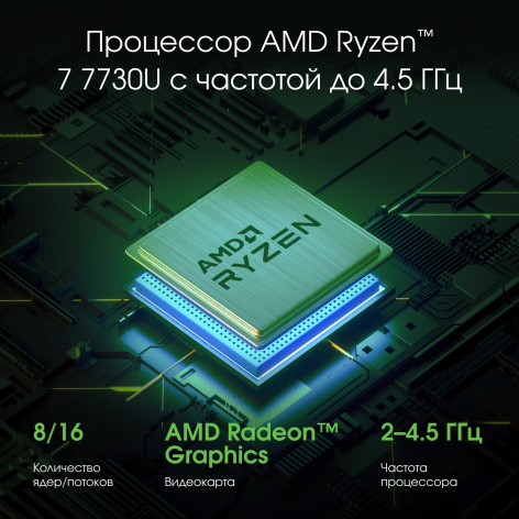 фото Ноутбук  Digma Pro Pactos в Челябинске 16 ", Ryzen 7, 16 Гб RAM, 512 Гб SSD, Radeon Graphics, Темно-серый