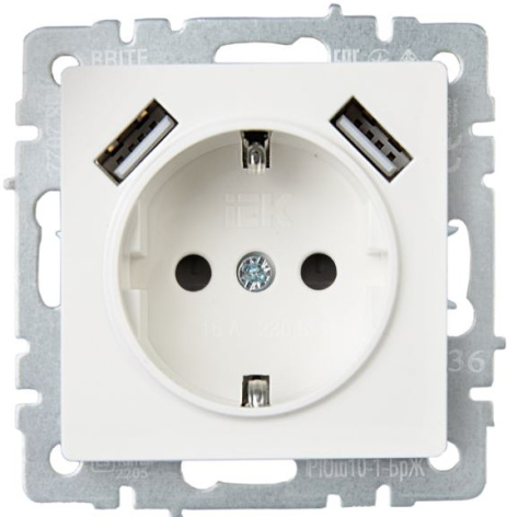 фото Розетка с заземлением  IEK BR-R14-16-U21-D21-K36 в Волгограде