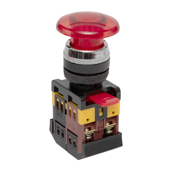 

Кнопка Грибок EKF pbn-aela-1r-220 AELA-22 красная с подсветкой NO+NC 220В, pbn-aela-1r-220