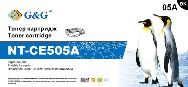 Изображение товара Тонер-картридж G&G NT-CE505A для HP LaserJet P2035 чёрный 840 рублей