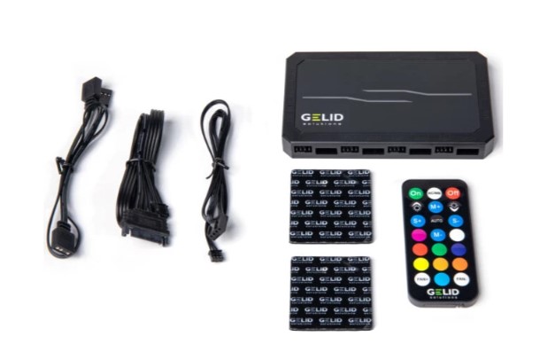 

Контроллер GELID Amber 8 PRO RF-RGB-MP-02 для подключения вентиляторов и подсветки + 5 вентиляторов Stella Infinity, пульт ДУ, Amber 8 PRO