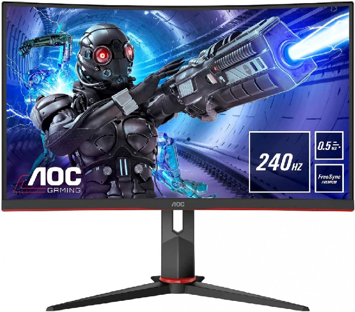 

Монитор 27" AOC C27G2ZE 1920x1080, VA, изогнутый, 240Hz, 0.5 ms, 178°/178°, 300 cd/m, 80M:1, +2xHDMI 2.0, black-red, C27G2ZE