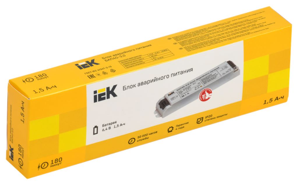 

Блок аварийного питания (БАП) IEK LLVPOD-EPK-40-3H БАП40-3,0 для LED, LLVPOD-EPK-40-3H