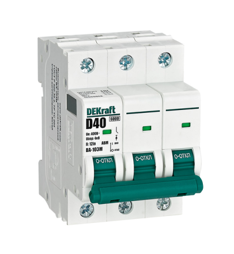 Изображение товара Автоматический выключатель DEKraft 12560DEK для защиты цепей 40А IP20