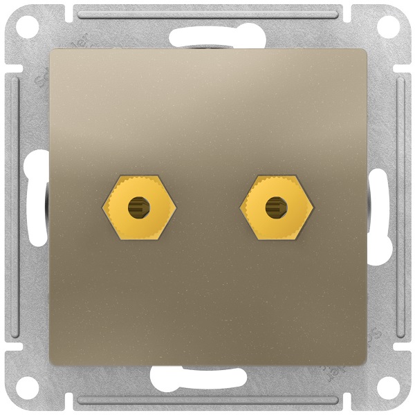 

Розетка Schneider Electric ATN000587 AtlasDesign, аудио, двухместная, шампань, ATN000587