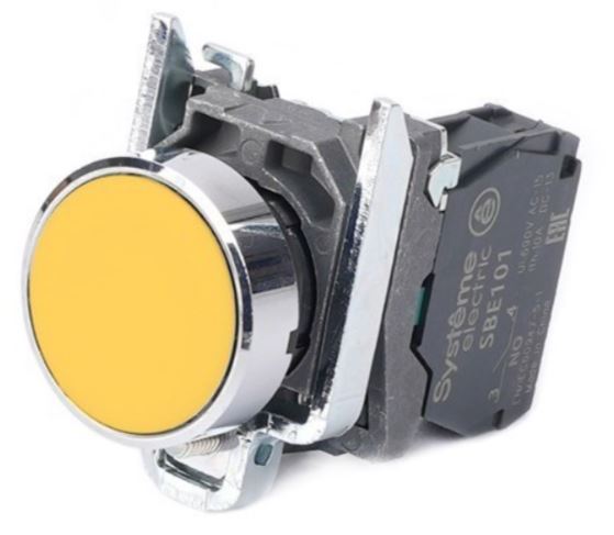 

Кнопка Systeme Electric SB4BA51 SB4 в сборе модульная 22мм желтая с возвратом металл 1НО, SB4BA51
