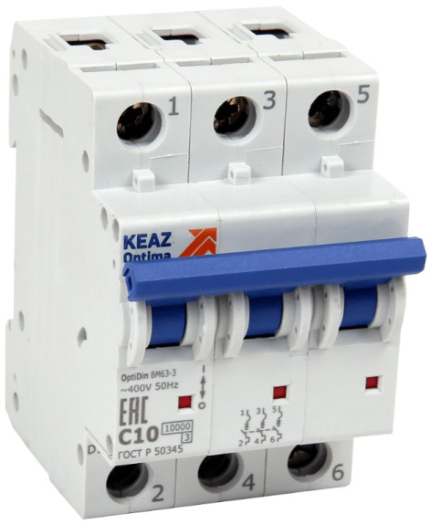 Изображение товара Автоматический выключатель КЭАЗ 249192 3 полюсный на 40 А