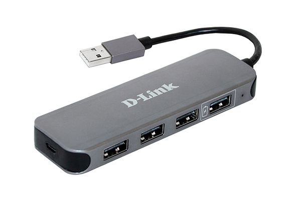

Разветвитель USB 2.0 D-link DUB-H4/E1A 4 downstream USB type A (female) ports, 1 upstream USB type A (male), support USB 1.1/2.0, fast charge mode, DUB-H4/E1A