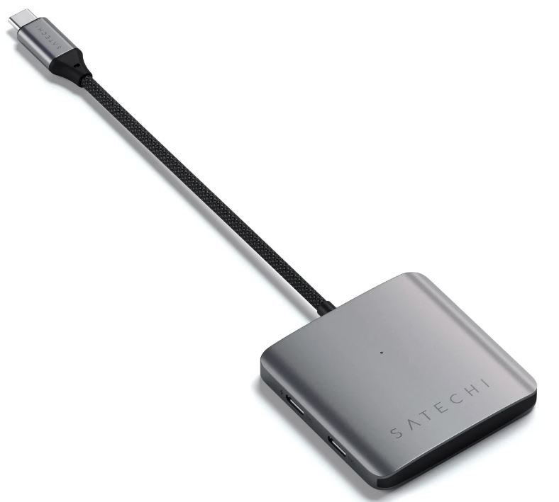 

Концентратор Satechi ST-H4CPDM 4-PORT USB-C 3.2 GEN 2 HUB WITH POWER DELIVERY. ЦВЕТ: СЕРЫЙ КОСМОС, ST-H4CPDM