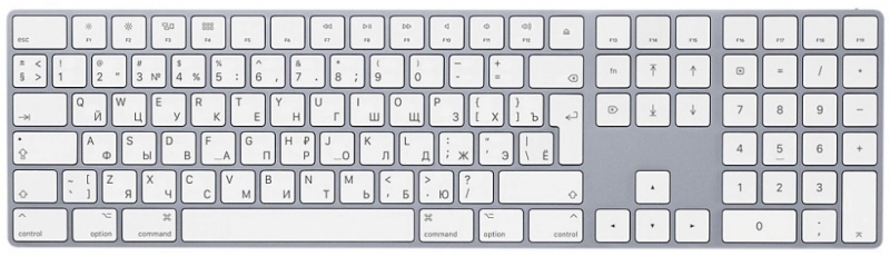 

Клавиатура Bluetooth Apple Magic Keyboard (MQ052RS/A) with Numeric Keypad, Magic Keyboard (MQ052RS/A)