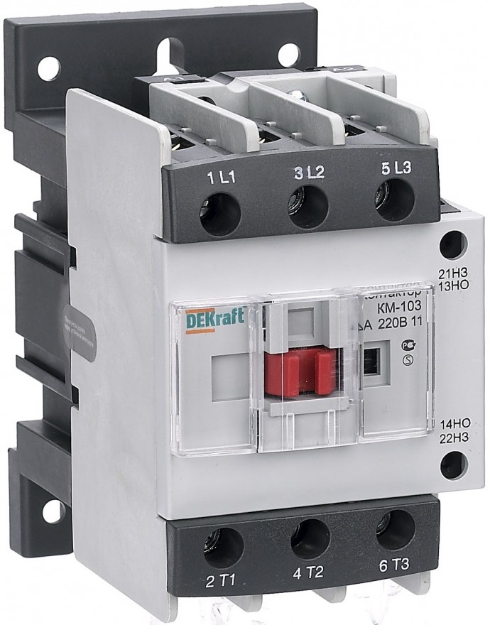 

Контактор DEKraft 22125DEK 40А 24В АС3 1НО+1НЗ КМ-103, 22125DEK