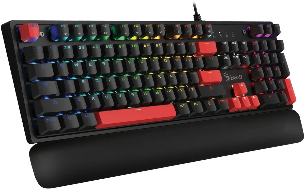 

Клавиатура A4Tech Bloody S515R механическая черный USB for gamer LED (подставка для запястий) 1994639, Bloody S515R