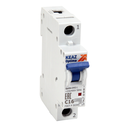 Изображение товара Автоматический выключатель КЭАЗ 249258 1 полюс 25 А 230 В IP20