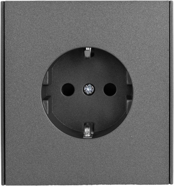 

Розетка с заземлением KRANZ KR-78-0701-6 MIELE STRONG с/у, со шторками 16А графит, KR-78-0701-6