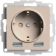 фото Розетка с заземлением с 2 USB  Systeme Electric ATN001230 в Уфе