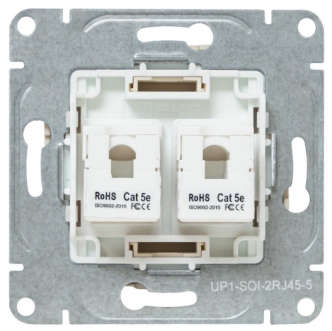фото Розетка компьютерная двойная EKF UP1-SOI-2RJ45-5