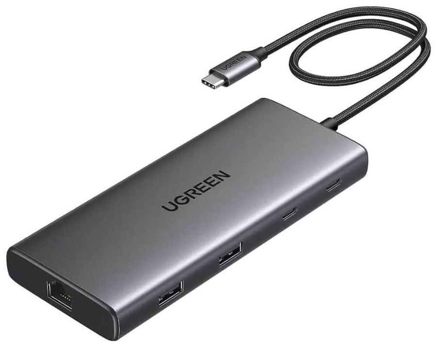 

Конвертер UGREEN CM639 45380_ Конвертер UGREEN CM639 (45380) 10-in-1 4K@60Hz USB-C to USB-A 3.2+USB-A 3.0+2*USB-C 3.2+2*HDMI+RJ45 Gigabit+SD&TF +PD po, CM639