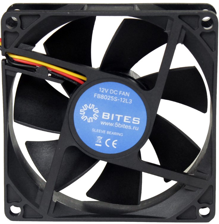

Вентилятор для корпуса 5bites FB8025S-12L3 80x80x25мм, 2000rpm, 22dBA, 26.06CFM, 3-pin, FB8025S-12L3
