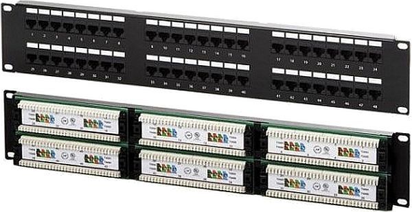 

Патч-панель 19, 48xRJ45, UTP, Кат. 5е Newmax NM-PPU48C 2U, с возможность установки заднего органайзера, NM-PPU48C