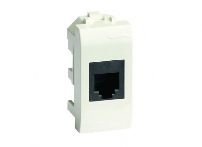

Розетка DKC 76458B компьютерная RJ45, кат.6, белая, 1 модуль, "Brava", 76458B